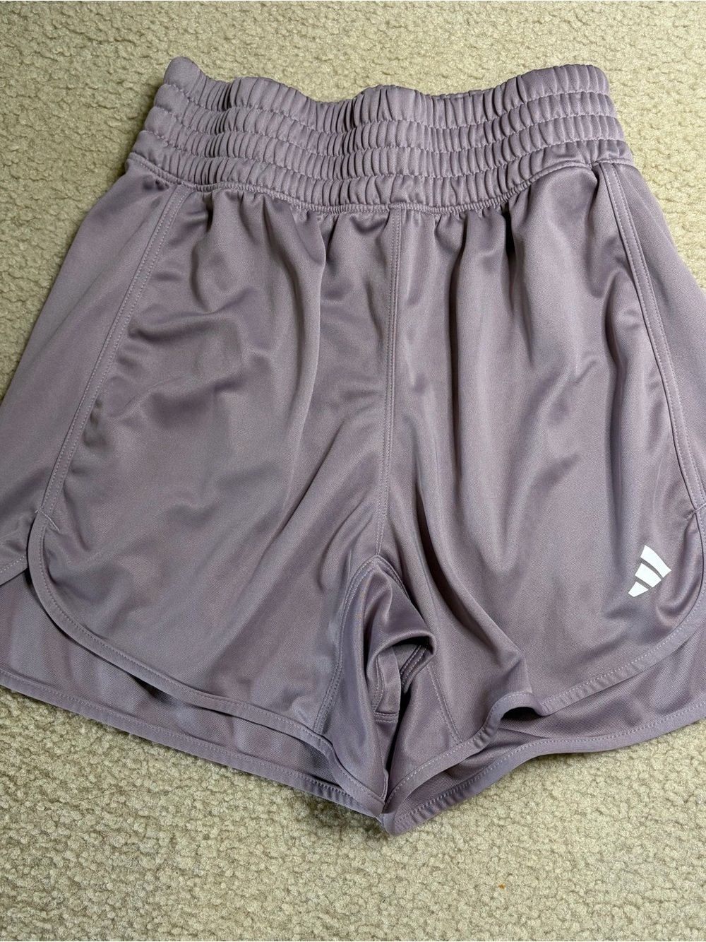 adidas Lavender High-Waist Athletic Shorts